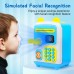 Piggy Bank for Boys & Girls, Electronic Money Box, Automatic Paper Money Scroll ATM Money Bank, Cash Coin Can with Password & Simulated Face Recognition, Great Treat for Kids (Blue)